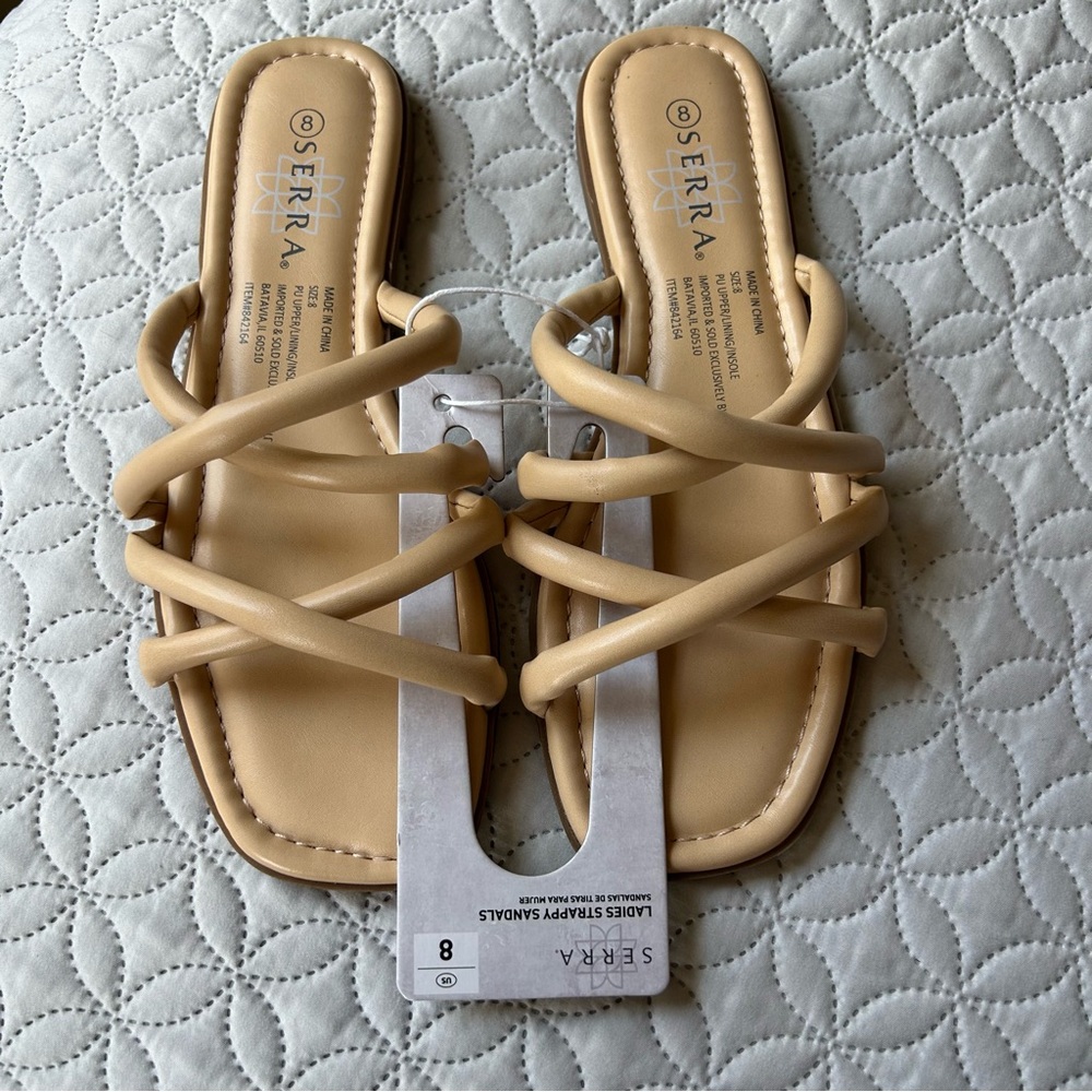 Serra Tan Sandals Elegant Strappy Design